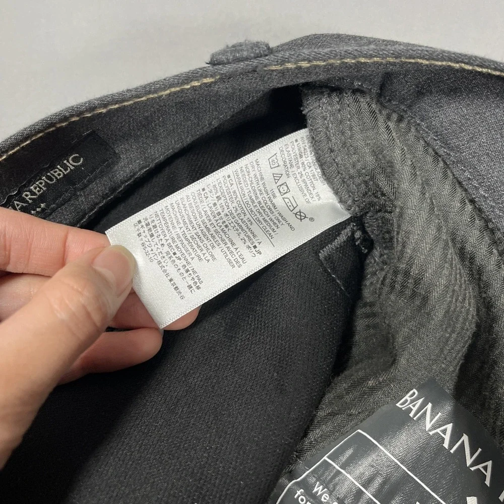 Banana Republic Travel Jean Mens 30x30 Slim‎ Fit Stretch Charcoal Gray Heather